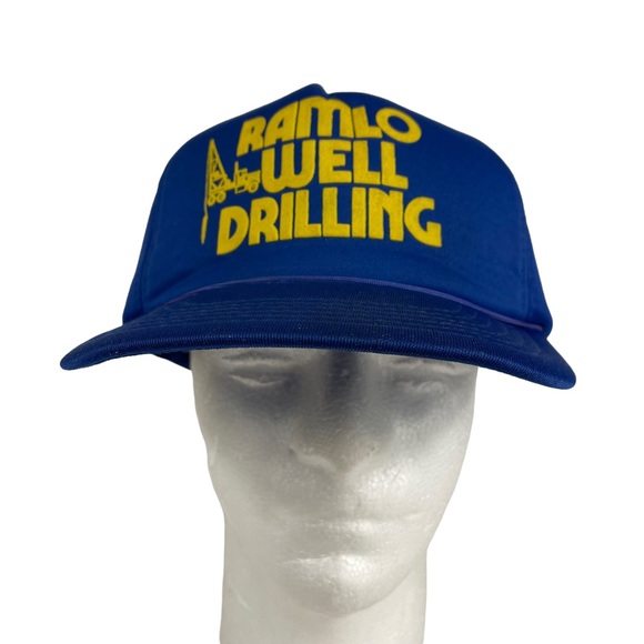 Vintage SnapBack Ramlo Well Drilling Sellout Blue Yellow OSFA Hipster 90s CLEAN - Picture 12 of 16